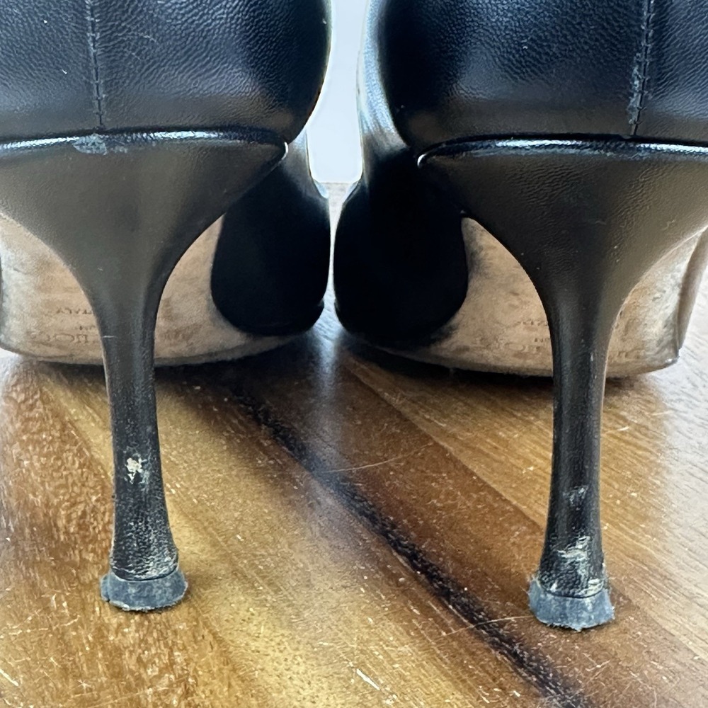 Womens Jimmy Choo Black Kid Leather Eleven Pointed Toe Pumps Heels Size EU 38 - Picture 5 of 14